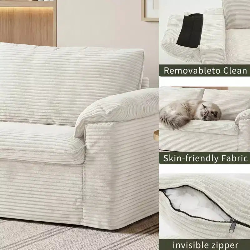 Dyonery 86 Cloud Loveseat Sofa, tiefer Sitz & breite Armlehnenkissen, stabiler Rahmen, atmungsaktives ergonomisches Design