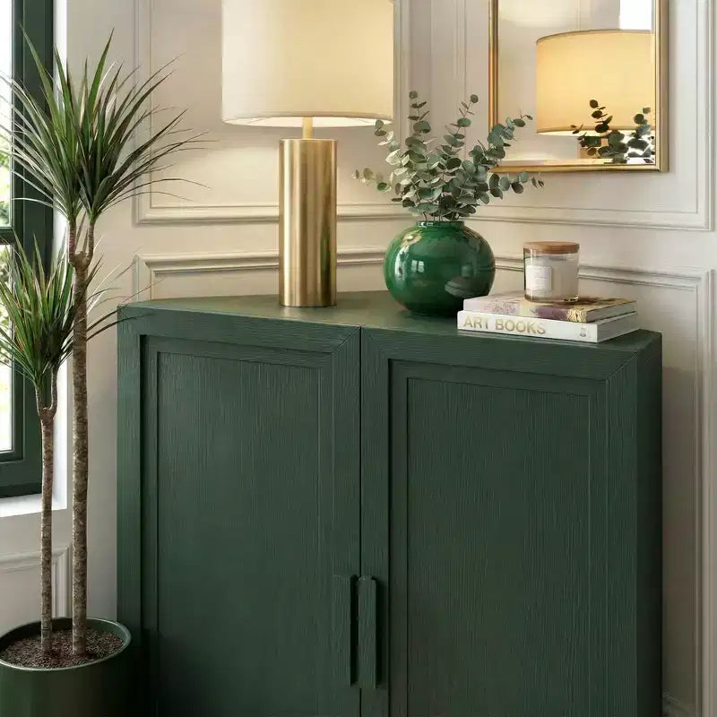 Dovelina Eckschrank mit verstellbaren Einlegeböden, Anrichte, Buffet, Weinschrank, Küchen- und Esszimmerschrank mit Holztüren – 31H x 31W, 36H x 31W