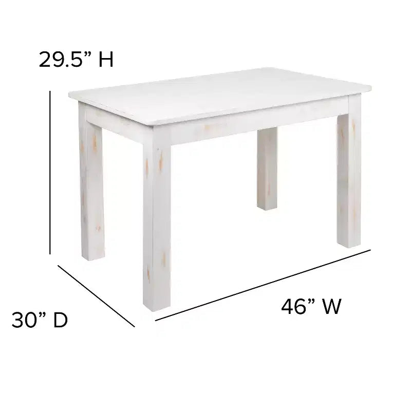 Flash Furniture 46 x 30 rechteckiger Esstisch aus massiver Kiefer im Landhausstil