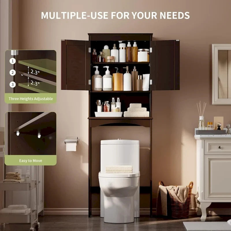 Badezimmerschrank, Toilettenschrank, Badezimmerregal über der Toilette, Toiletten-Raumsparer