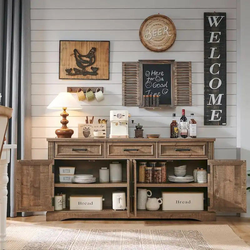 Buffetschrank Landhausstil, Kaffeebar Weinbar für Esszimmer - N/A