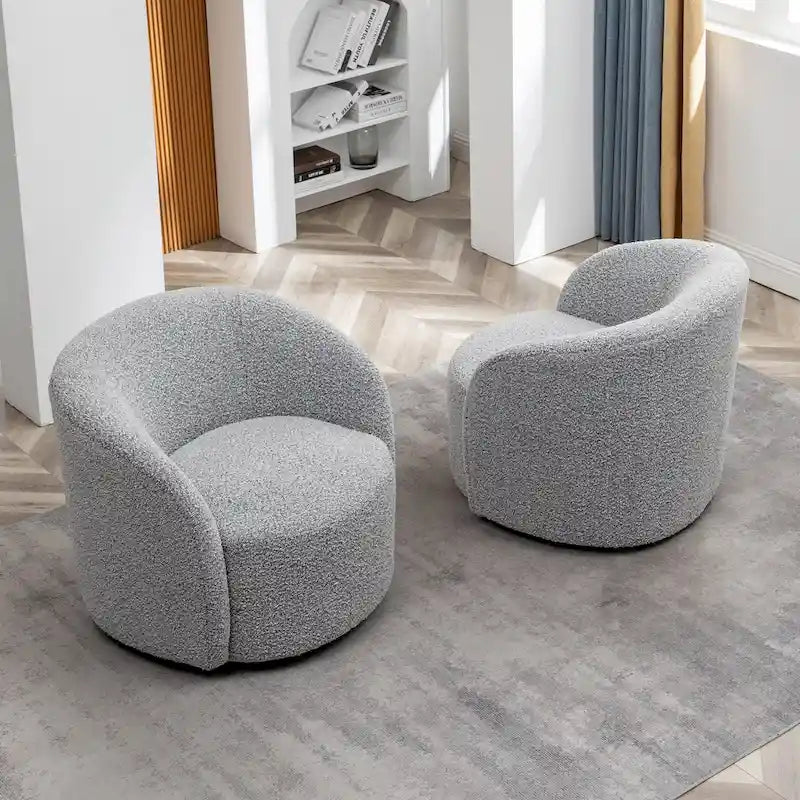 KINWELL 34 Breiter gepolsterter drehbarer Akzentsessel (2er-Set)