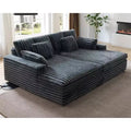 AMERLIFE 93 Doppel-Récamiere-Sofa für Zwei, tiefes Cloud-Sofa mit Lendenkissen & breiten Armlehnen, einfache Montage, Kunstfell