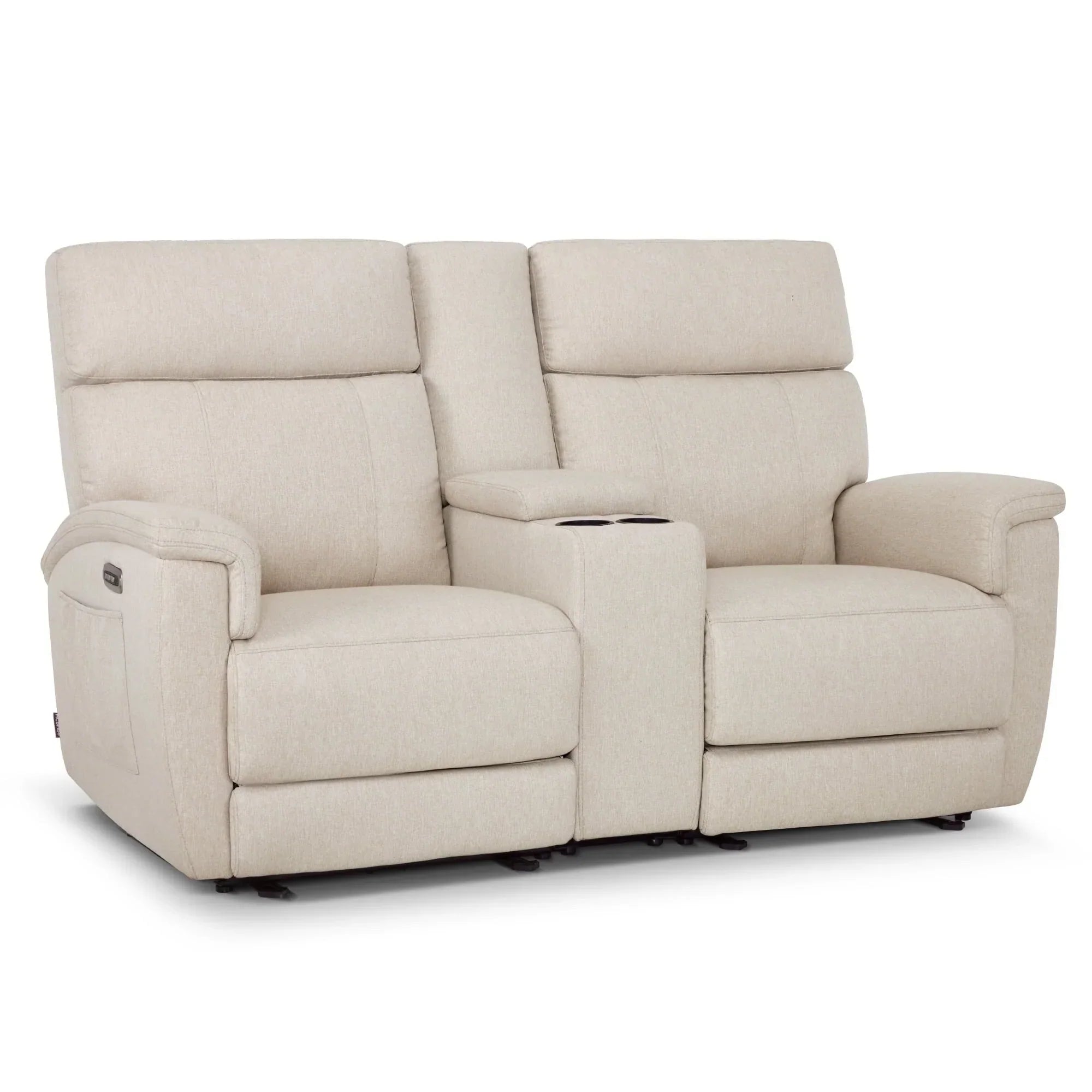 MCombo 60.2 Power Loveseat Relaxsofa mit Massage und zweifacher Heizung, verstellbarer Kopfstütze, USB- & Typ-C-Anschluss, Stoff