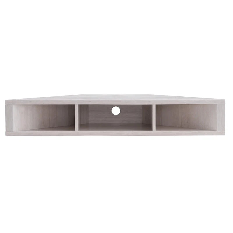47 Eck-TV-Schrank, schwebend, 3 Ablagen, Transitional Style, platzsparende Wandmontage