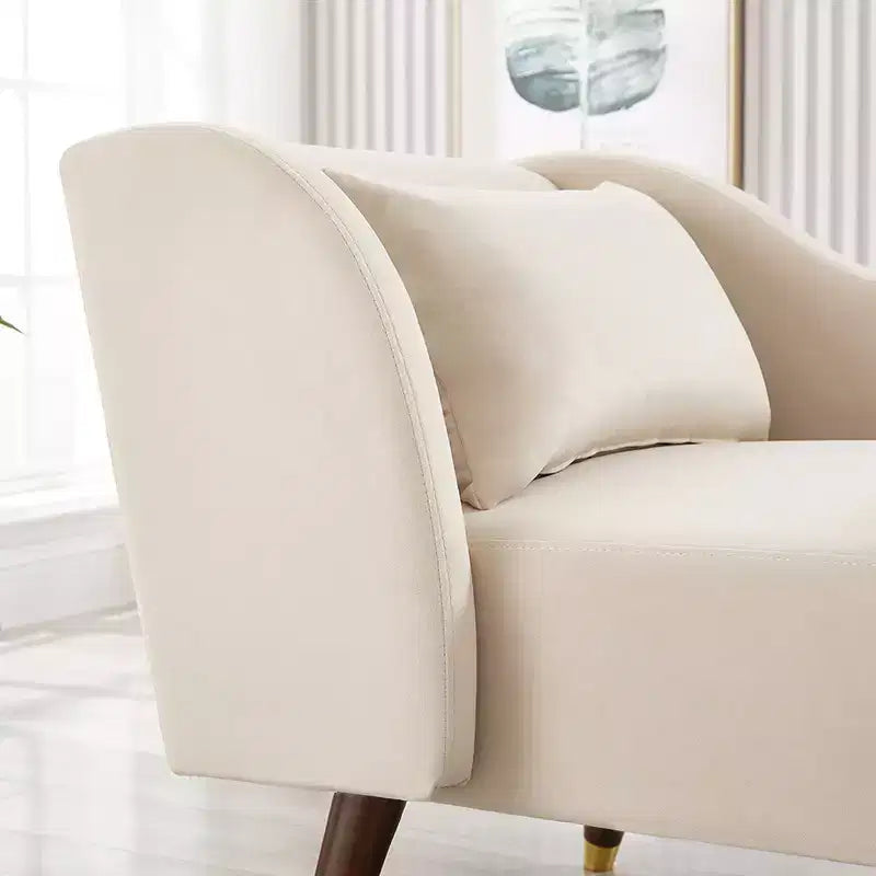 Modernes Samt-Chaiselounge-Sofa, Polsterliege mit geschwungener Armlehne, Schlafcouch für Schlafzimmer, Büro, Wohnzimmer