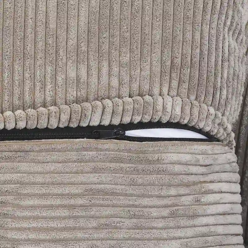 Großes modulares Ecksofa, Kordbezug, U-förmig, 4-Sitzer mit 2 Ottomanen und 5 Kissen