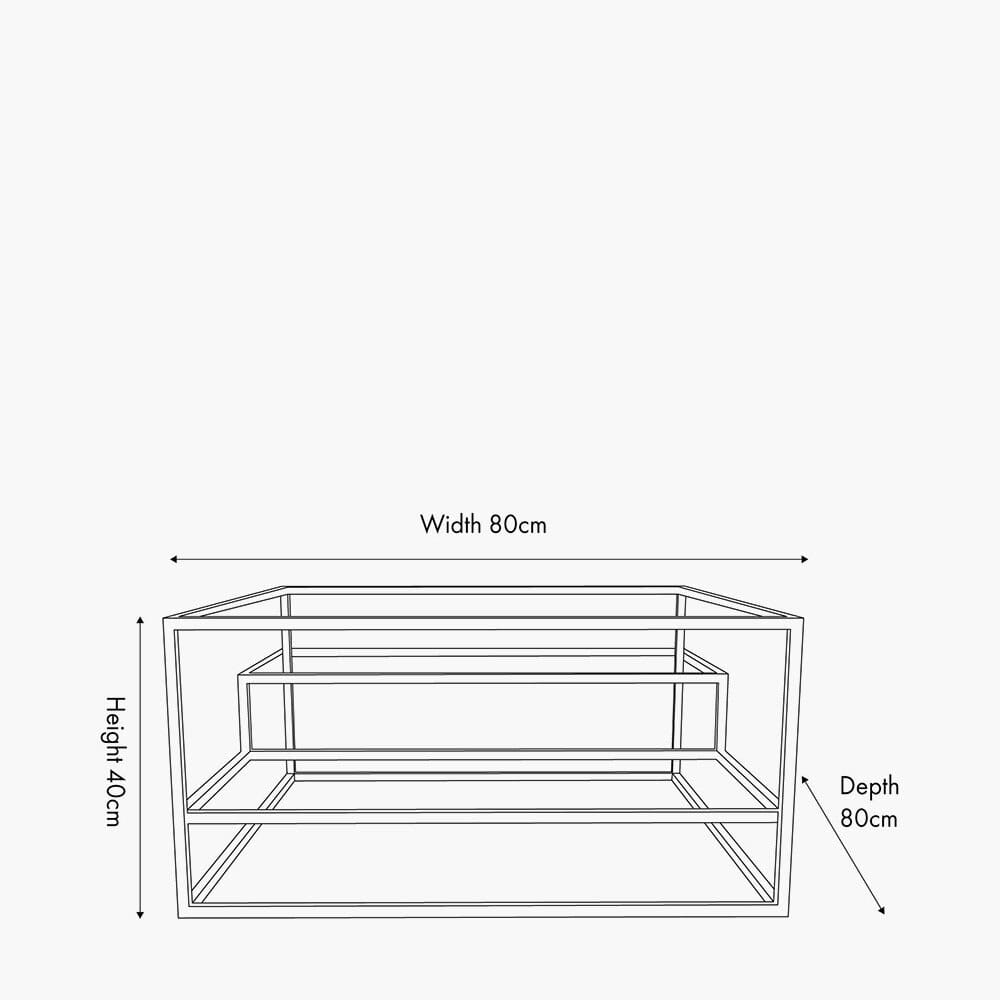 Etageren-Couchtisch aus Silber & Glas