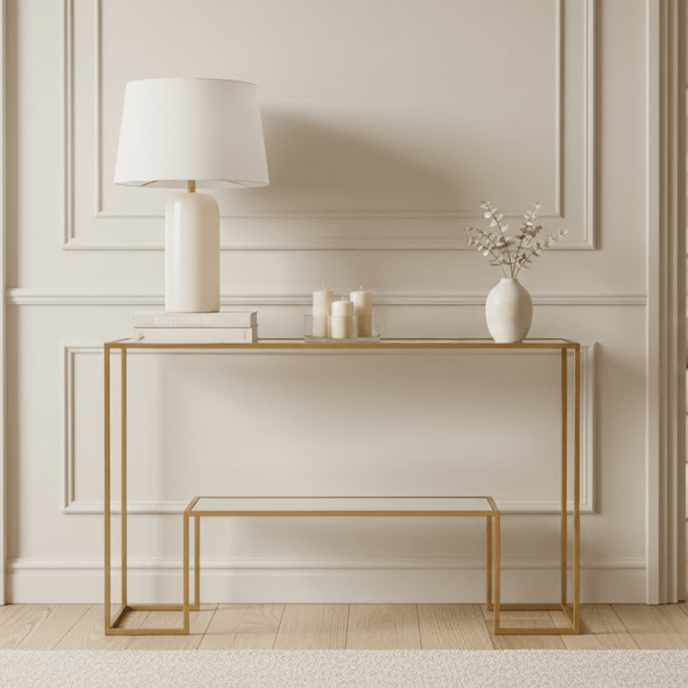 Beistelltisch Gold & Glas