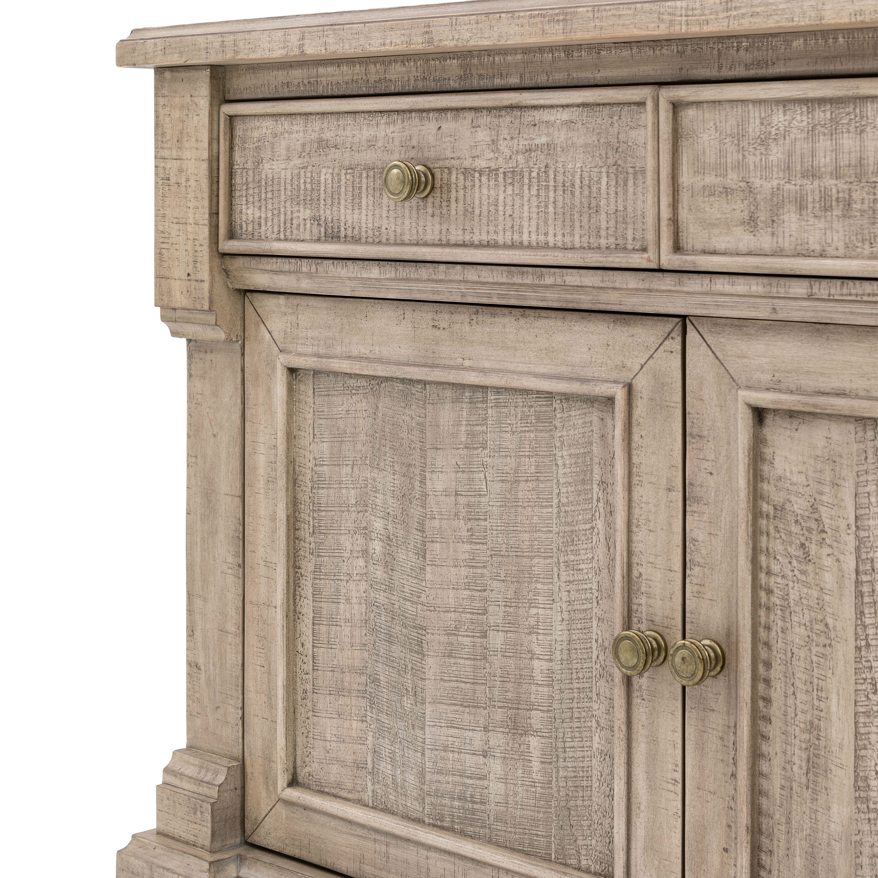 3-türiges Sideboard mit 3 Schubladen und Messinggriffen
