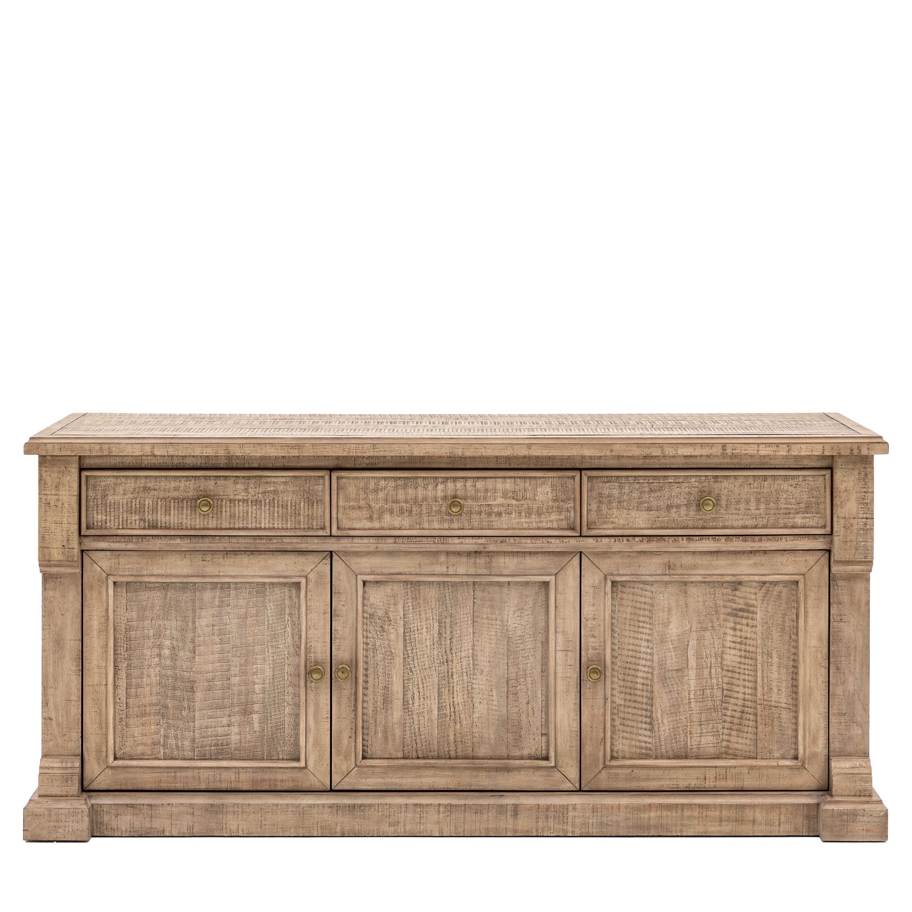 3-türiges Sideboard mit 3 Schubladen und Messinggriffen
