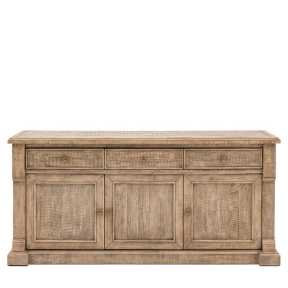 3-türiges Sideboard mit 3 Schubladen und Messinggriffen