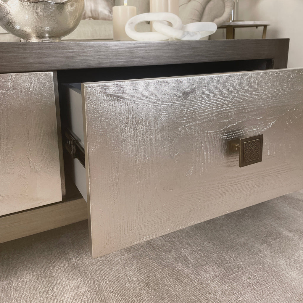 Couchtisch Silber & Bronze mit Spiegelplatte