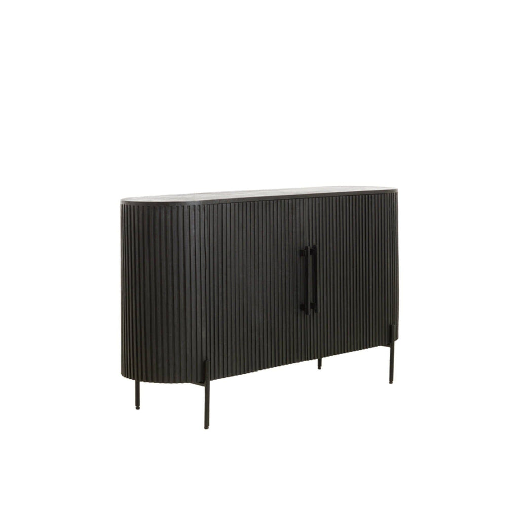 Schwarzes geripptes Sideboard mit 2 Türen