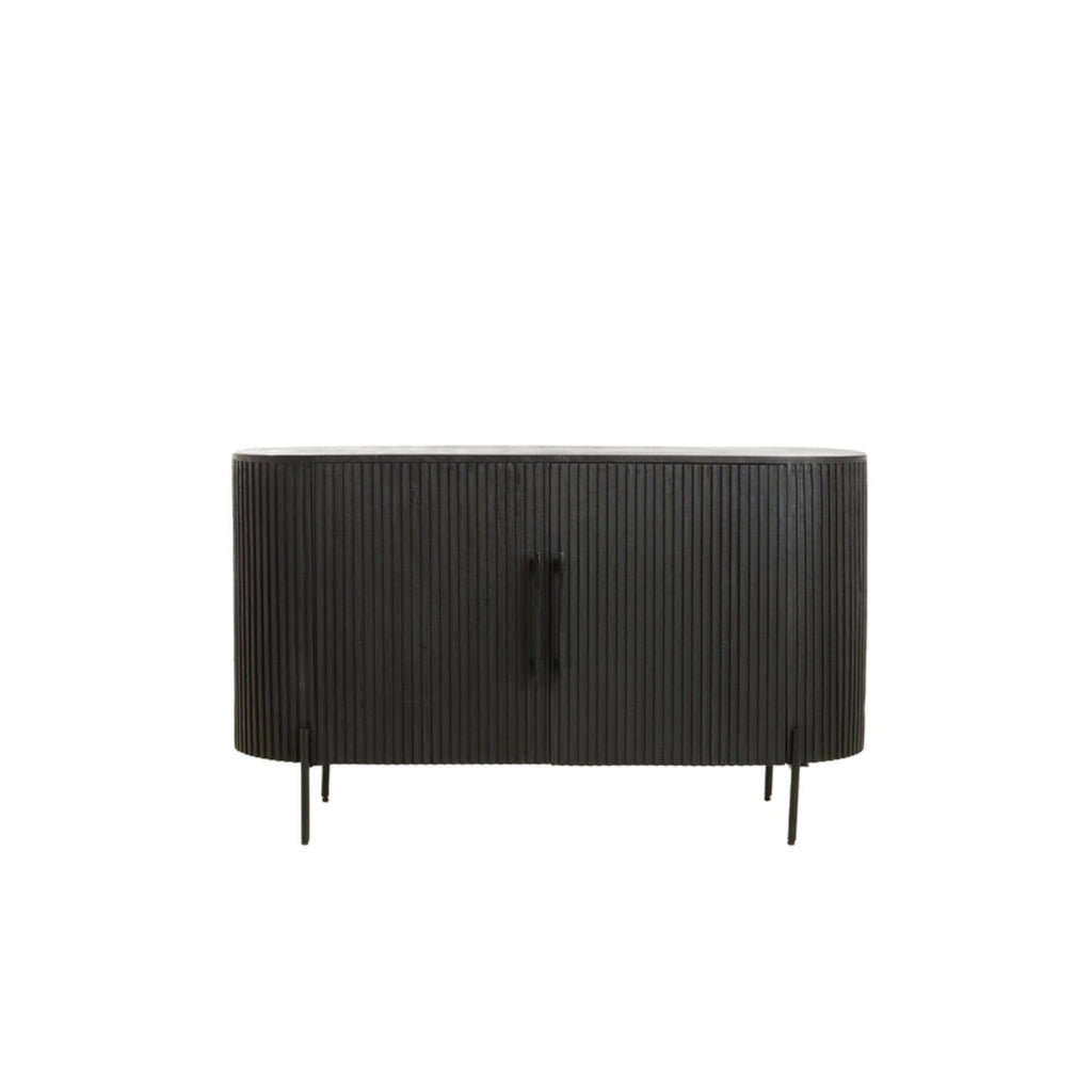 Schwarzes geripptes Sideboard mit 2 Türen
