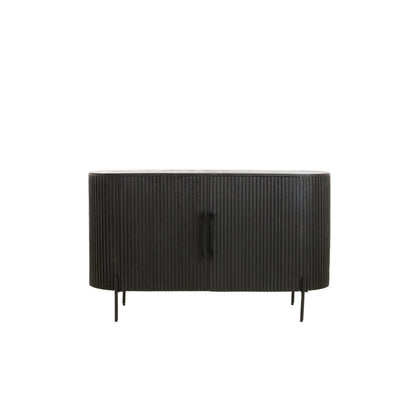 Schwarzes geripptes Sideboard mit 2 Türen
