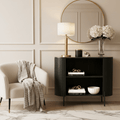 Schwarzes geripptes offenes Sideboard