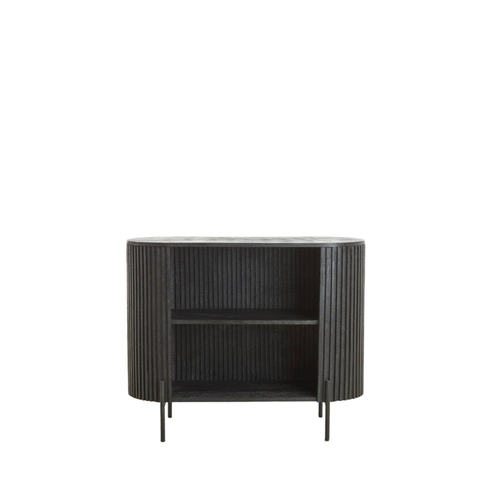 Schwarzes geripptes offenes Sideboard