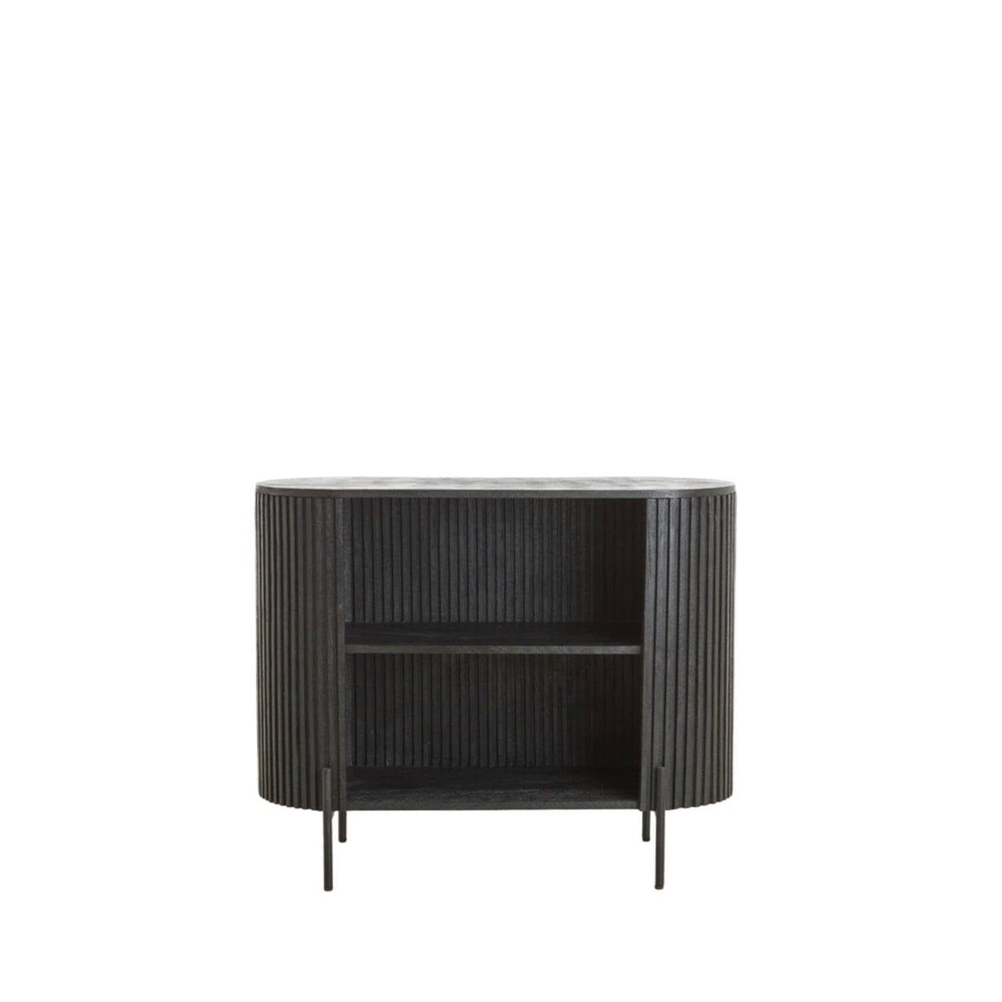 Schwarzes geripptes offenes Sideboard