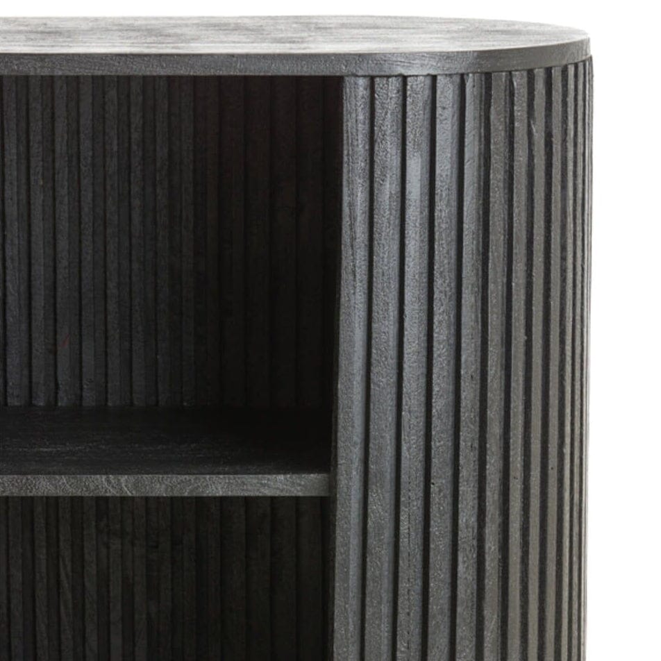 Schwarzes geripptes offenes Sideboard