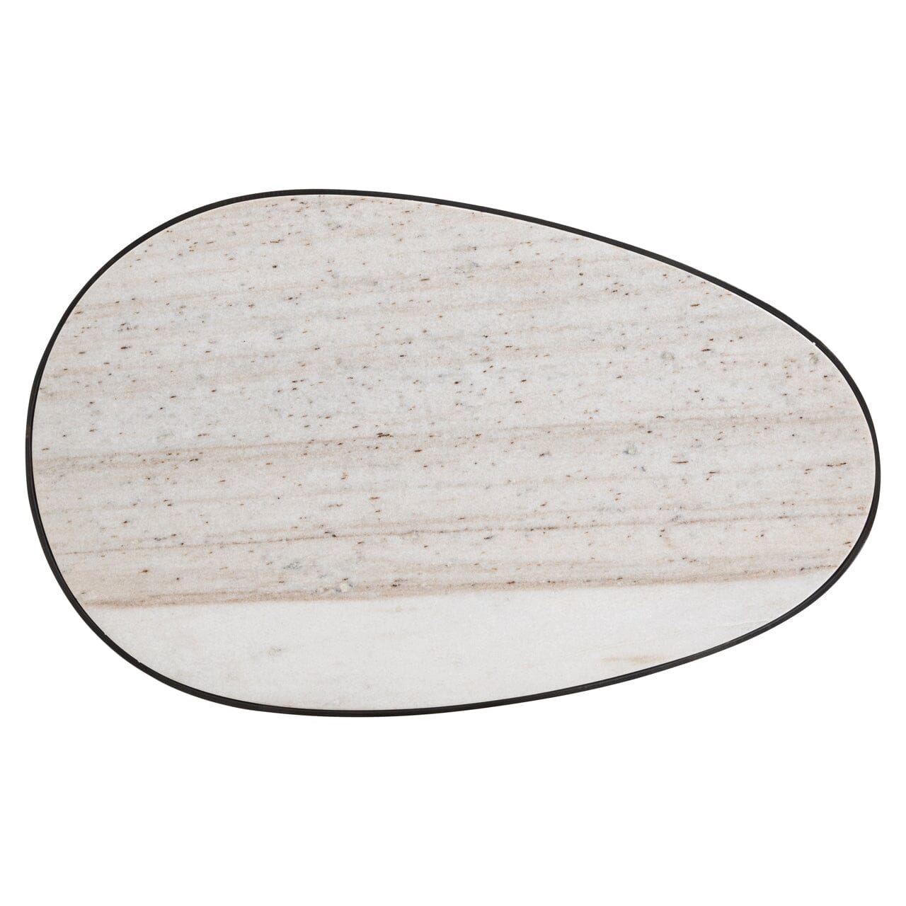 Bronze Ovaler Beistelltisch mit Marmorplatte