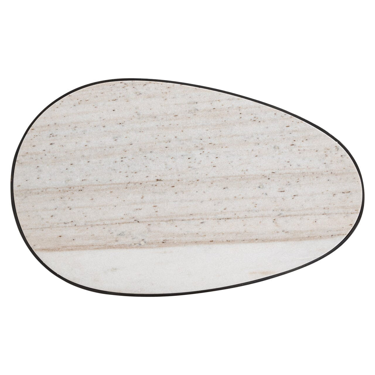 Bronze Ovaler Beistelltisch mit Marmorplatte