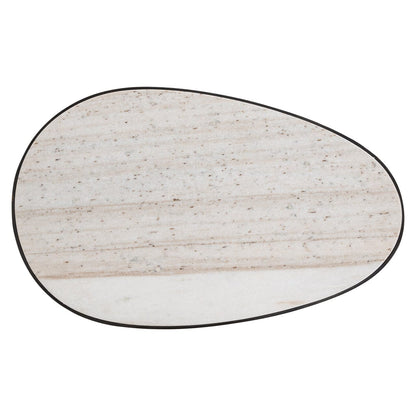 Bronze Ovaler Beistelltisch mit Marmorplatte