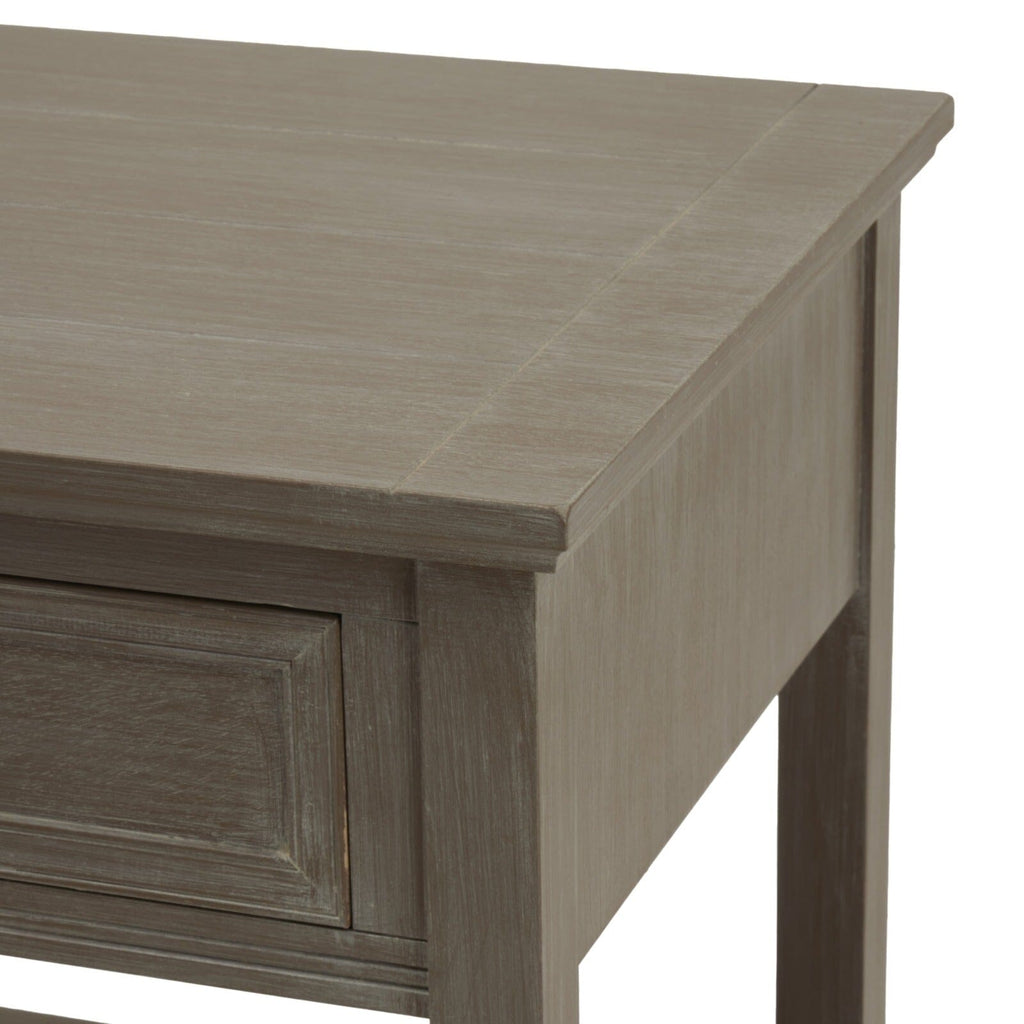 Grau lasierter Beistelltisch mit 1 Schublade aus Holz