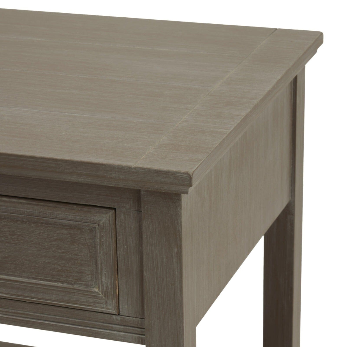Grau lasierter Beistelltisch mit 1 Schublade aus Holz