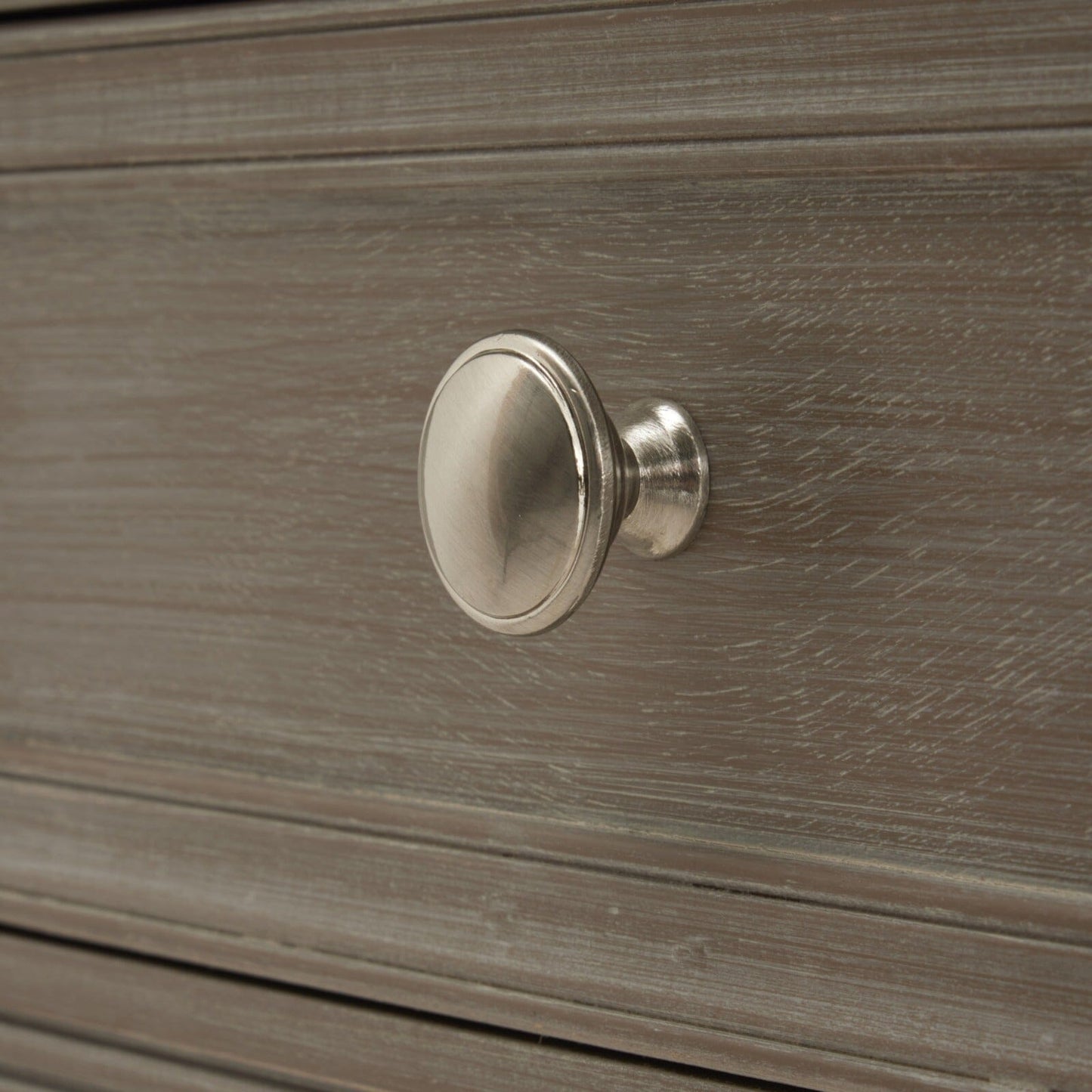 Grau lasierter Beistelltisch mit 1 Schublade aus Holz