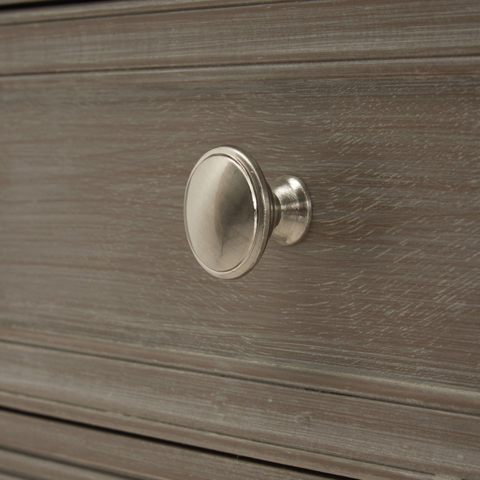 Grau lasierter Beistelltisch mit 1 Schublade aus Holz