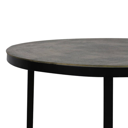 Geschachtelte Couchtische in Schwarz und Antikbronze