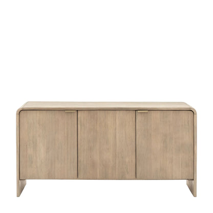 Geripptes Holz-Sideboard mit 3 Türen