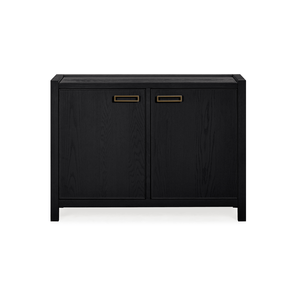 Sideboard aus schwarz gebeiztem Eichenfurnier mit 2 Türen
