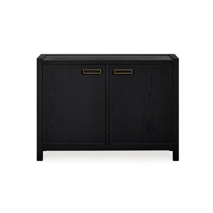 Sideboard aus schwarz gebeiztem Eichenfurnier mit 2 Türen