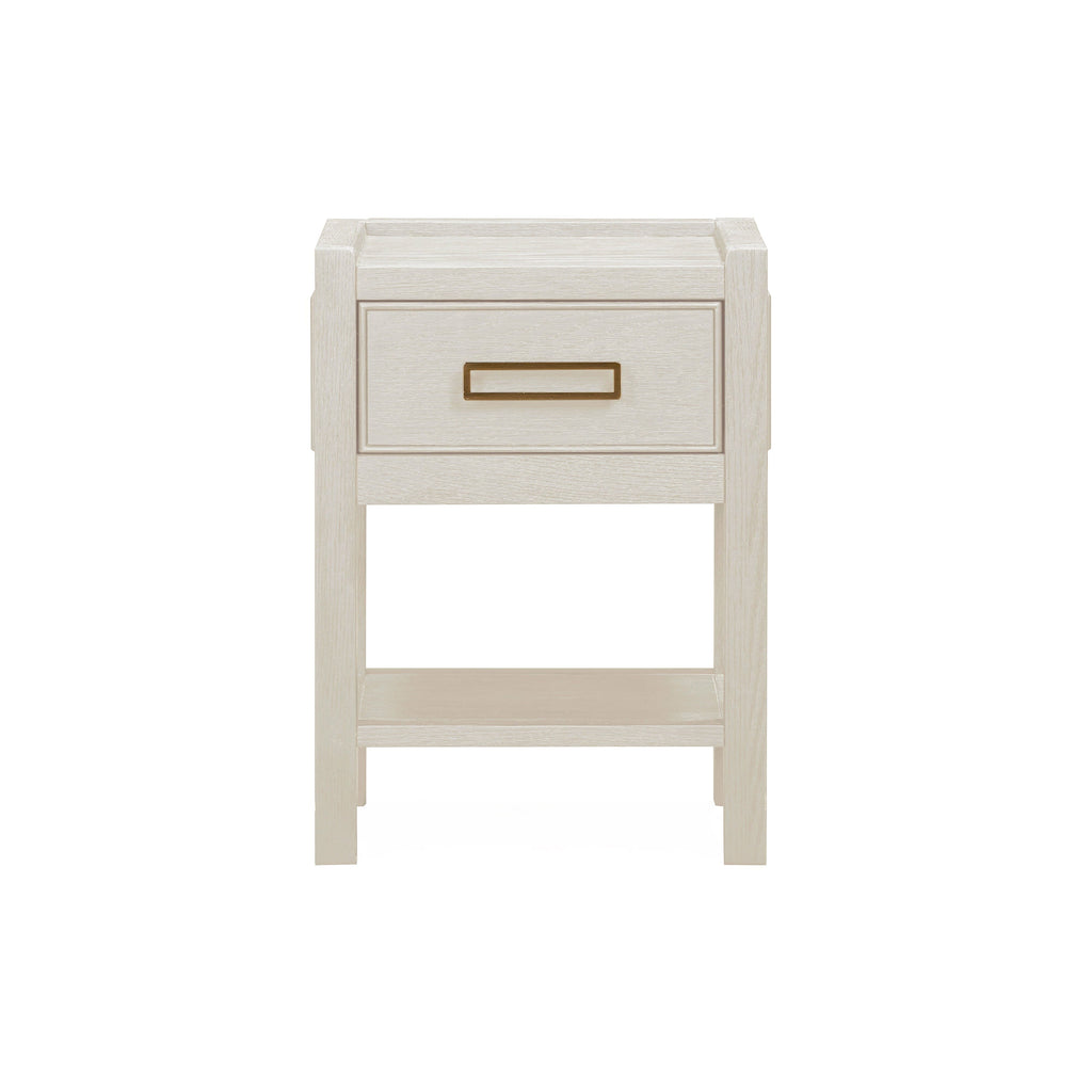 Nachttisch mit 1 Schublade, Eichenfurnier in Creme