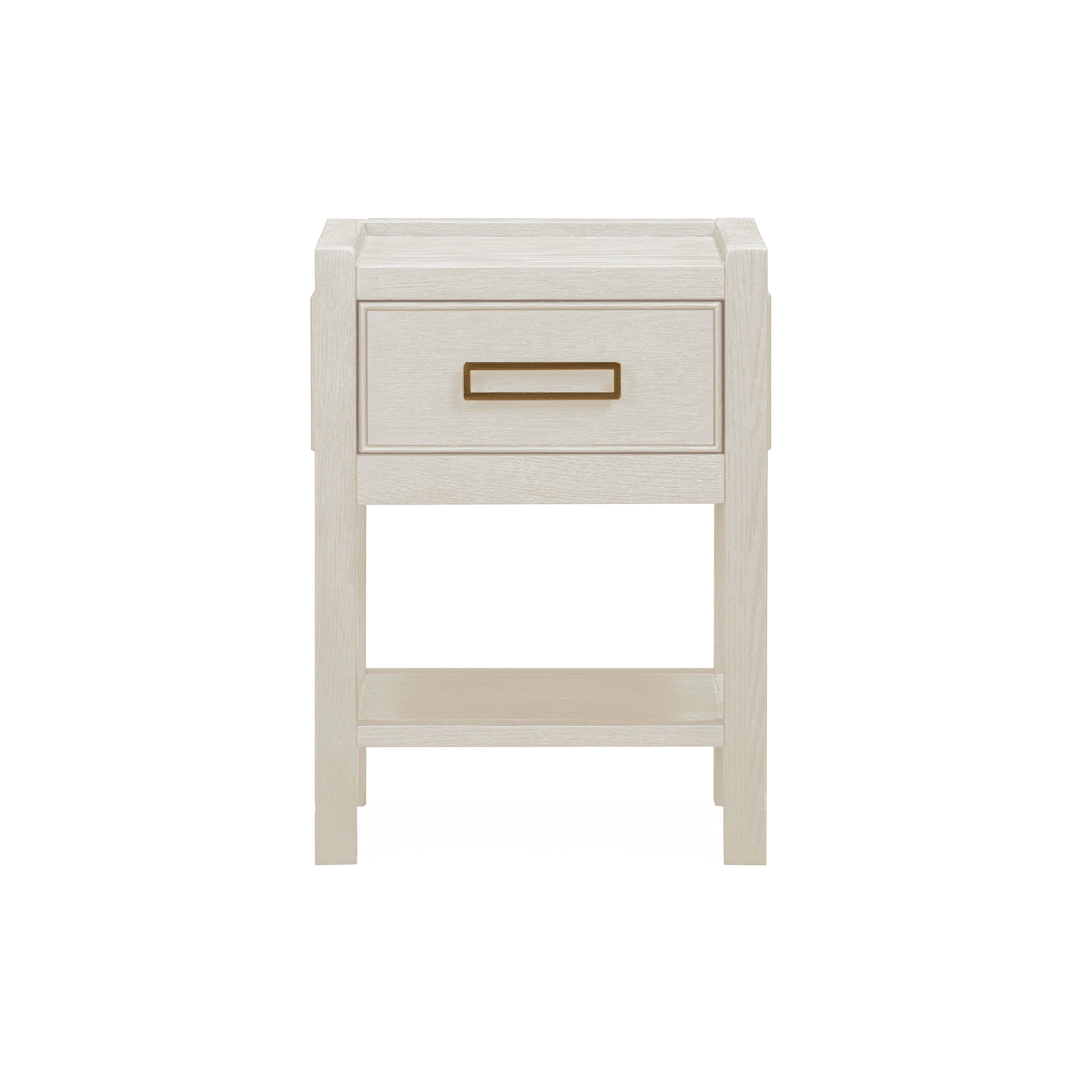 Nachttisch mit 1 Schublade, Eichenfurnier in Creme