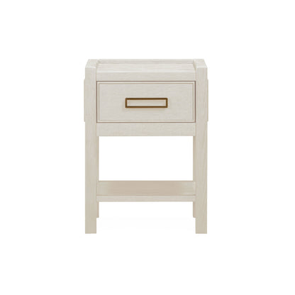 Nachttisch mit 1 Schublade, Eichenfurnier in Creme