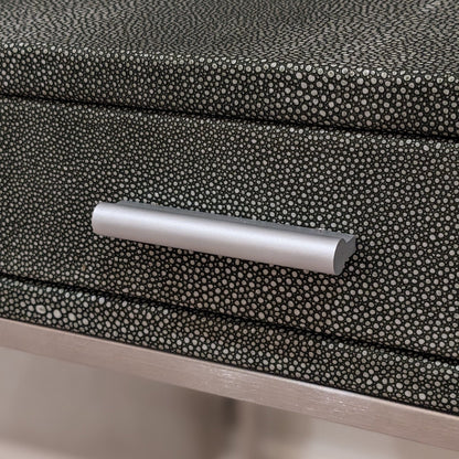 Nachttisch aus grauem Kunst-Shagreen