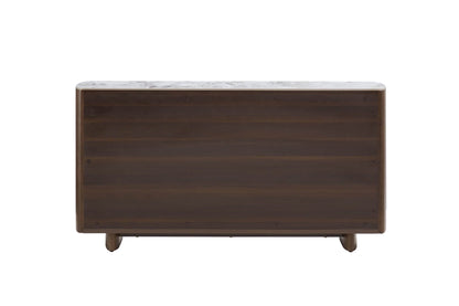 Walnuss-Sideboard mit Steinplatte