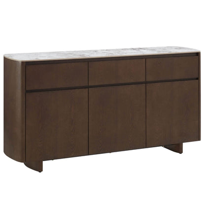 Walnuss-Sideboard mit Steinplatte