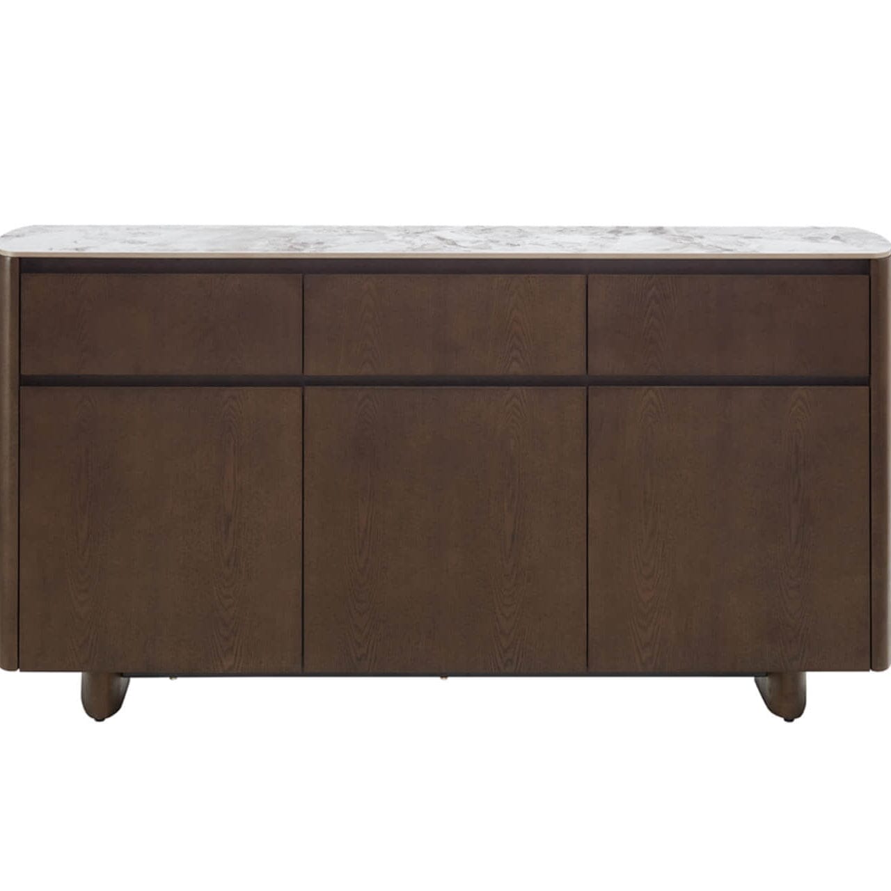 Walnuss-Sideboard mit Steinplatte