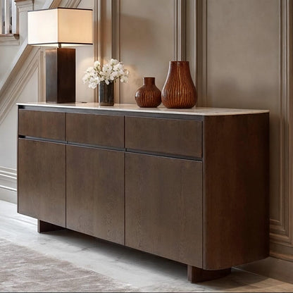 Walnuss-Sideboard mit Steinplatte