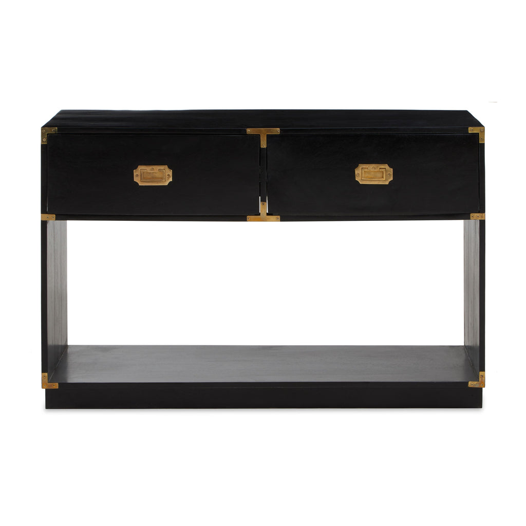 Konsole mit 2 Schubladen in Schwarz & Gold