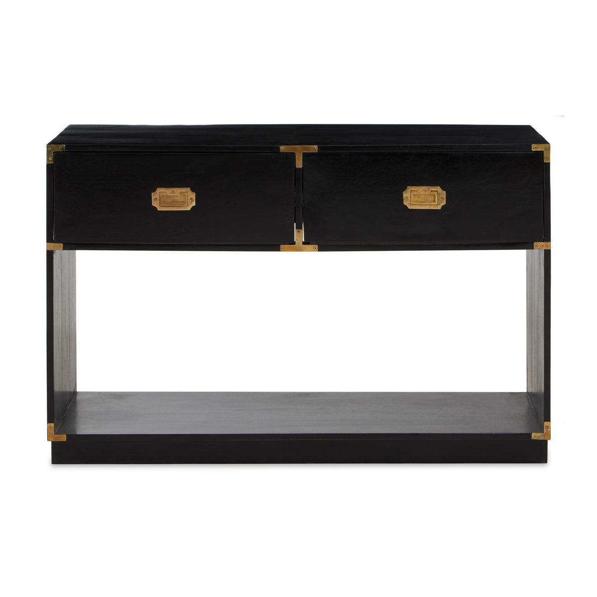 Konsole mit 2 Schubladen in Schwarz & Gold