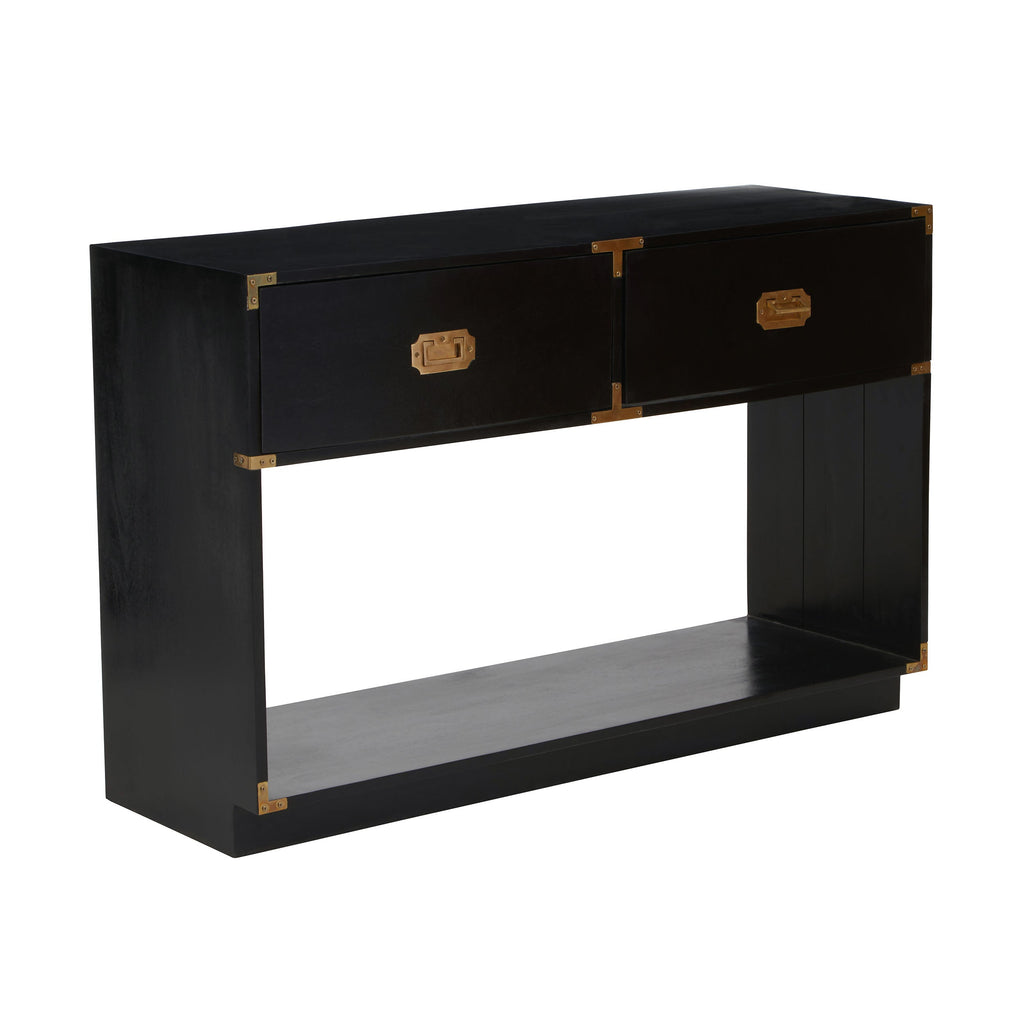 Konsole mit 2 Schubladen in Schwarz & Gold