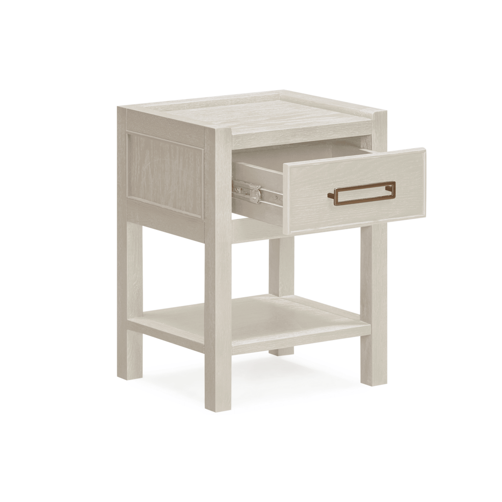 Nachttisch mit 1 Schublade, Eichenfurnier in Creme
