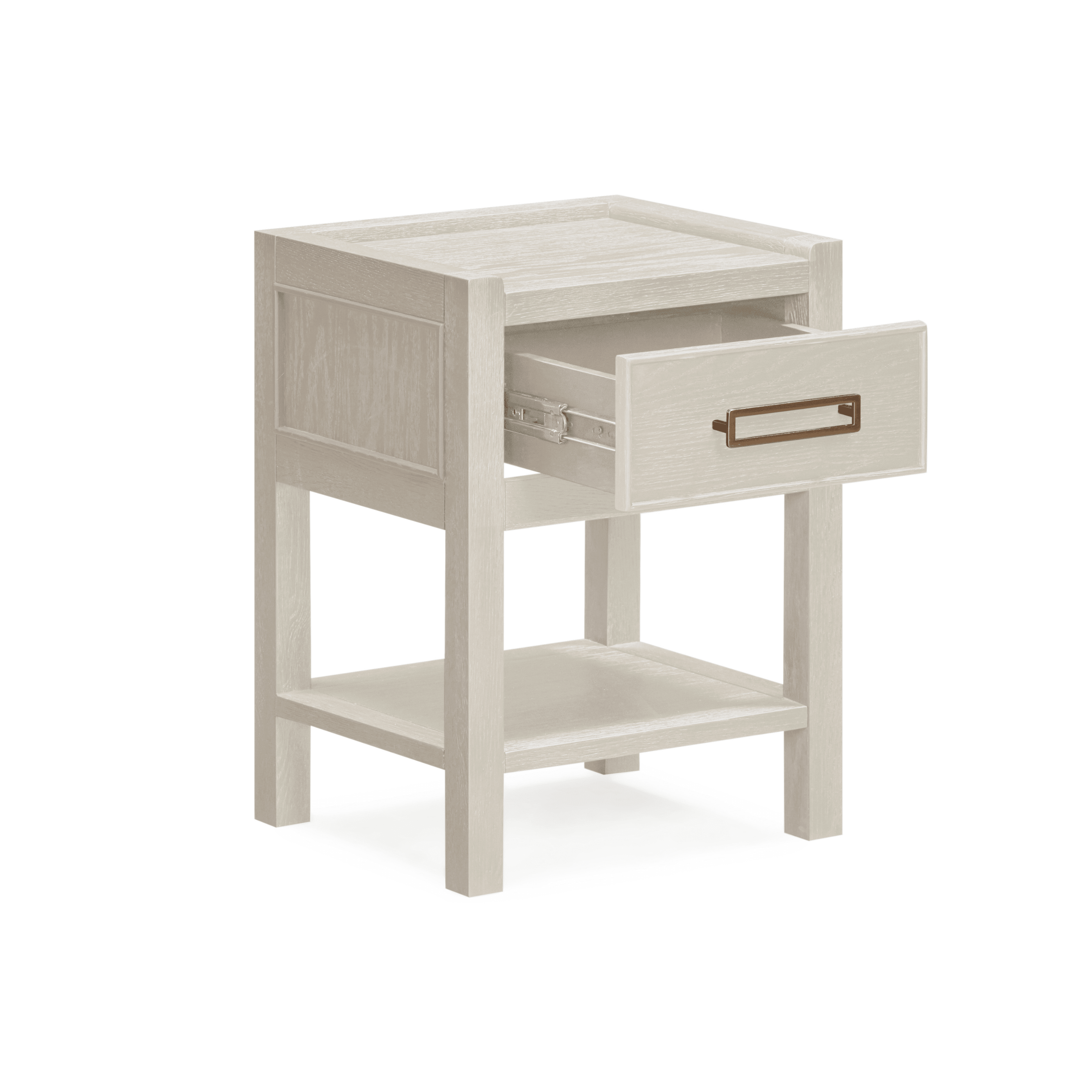 Nachttisch mit 1 Schublade, Eichenfurnier in Creme