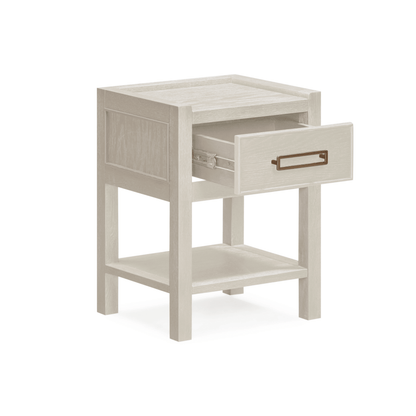 Nachttisch mit 1 Schublade, Eichenfurnier in Creme