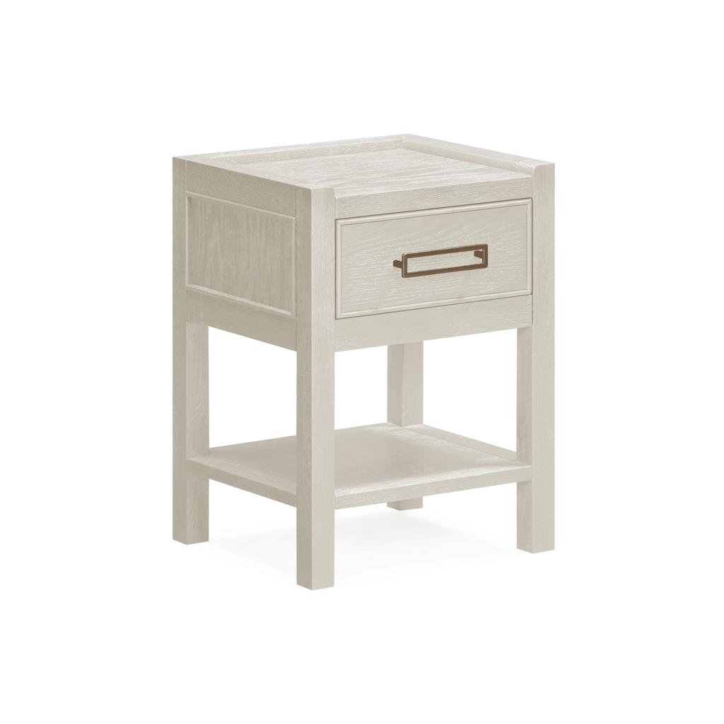 Nachttisch mit 1 Schublade, Eichenfurnier in Creme